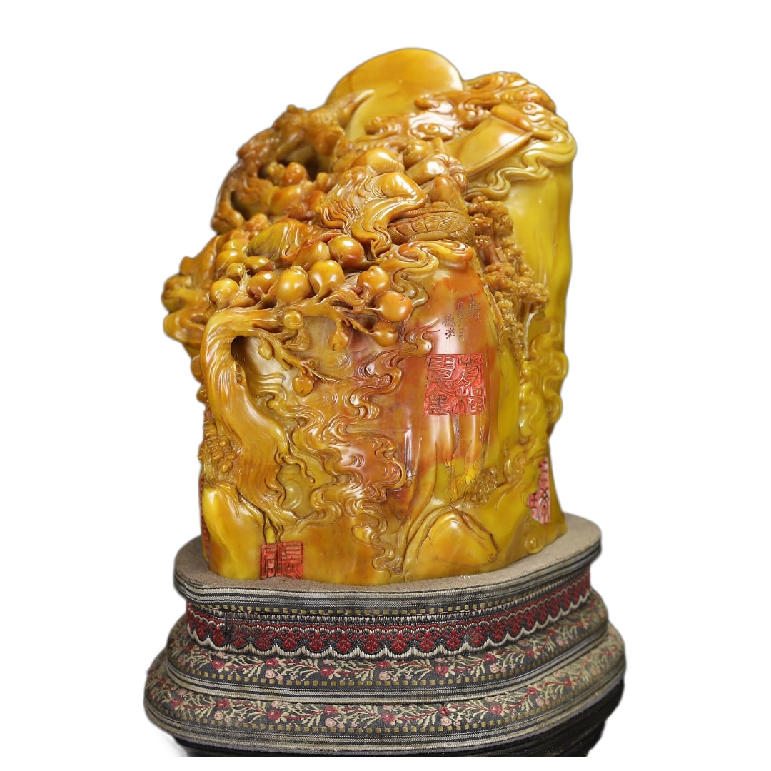 Chinese Tianhuang Stone Hand-Carved Figure Statue w Longevity Taoism Deity,Old 8400g (1 of 11)