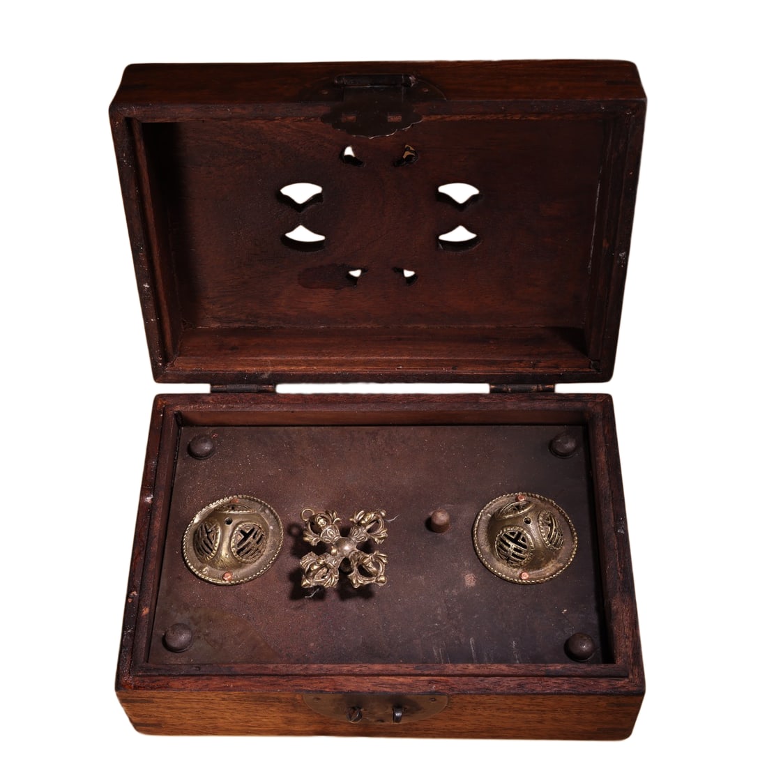 Chinese Wood Inlay Gem Music Box Statue,Old 820g (1 of 10)