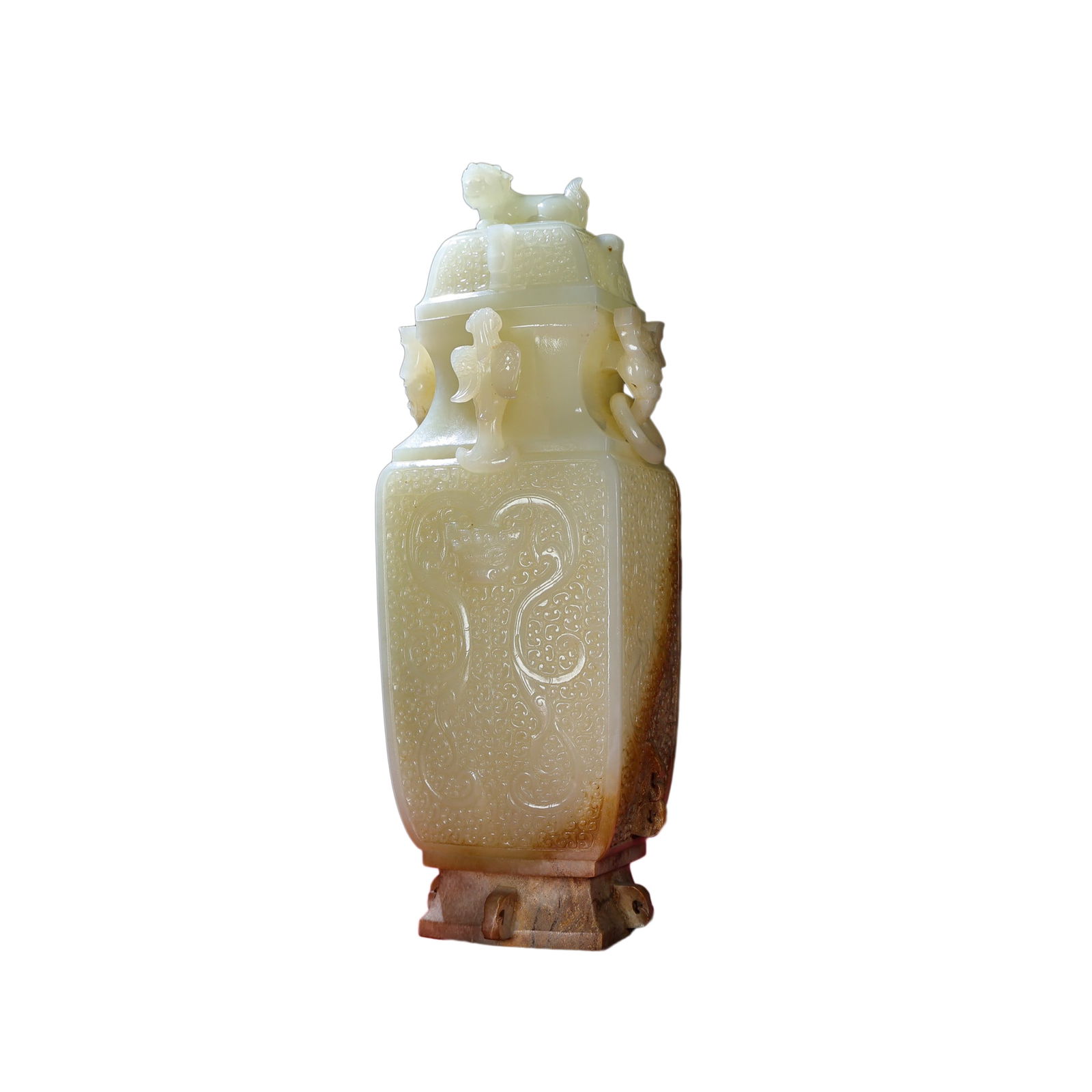 Chinese Hetian Jade Hand-Carved Divine Beast Vase w Phoenix & Pixiu,Old 1106g: Chinese Hetian Jade Hand-Carved Divine Beast Vase w Phoenix & Pixiu,Old 1106g Dimension: 192 x 80 x 67 (mm) 7.56 x 3.15 x 2.64 (inches) Weight: 2.44 lbs/ 1106 g