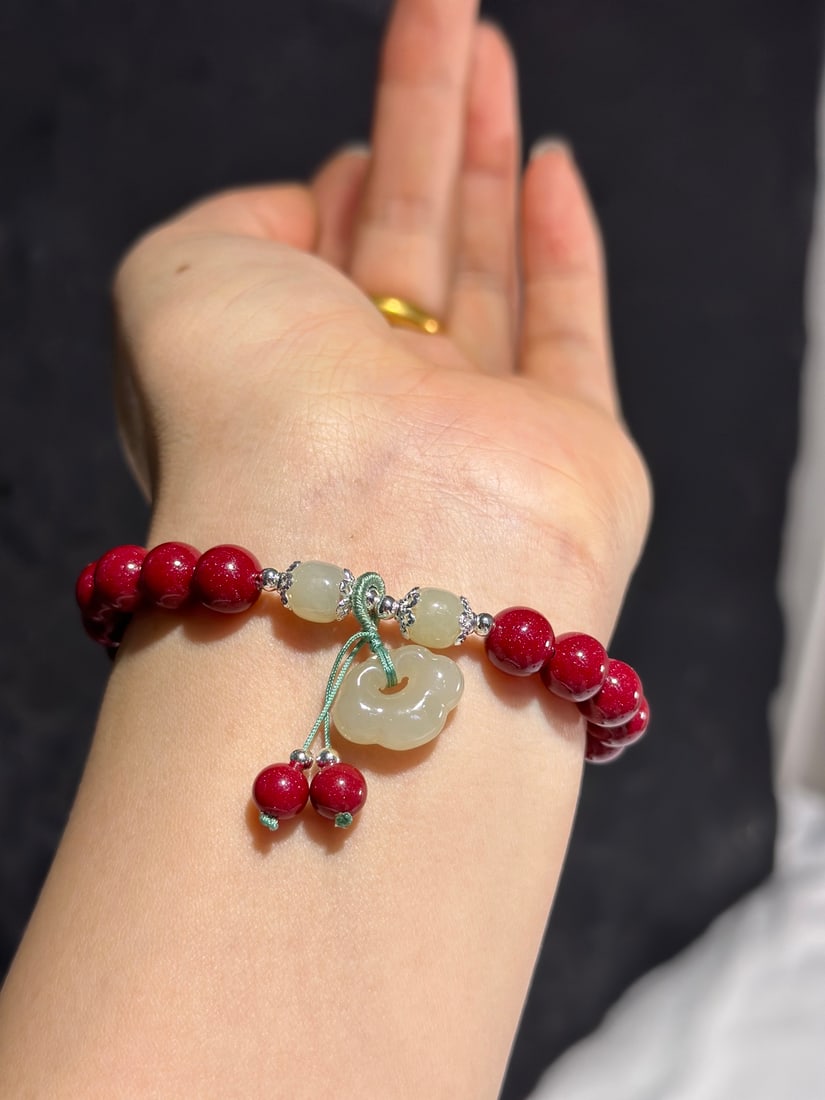 Cinnabar Beads Bracelet - 4