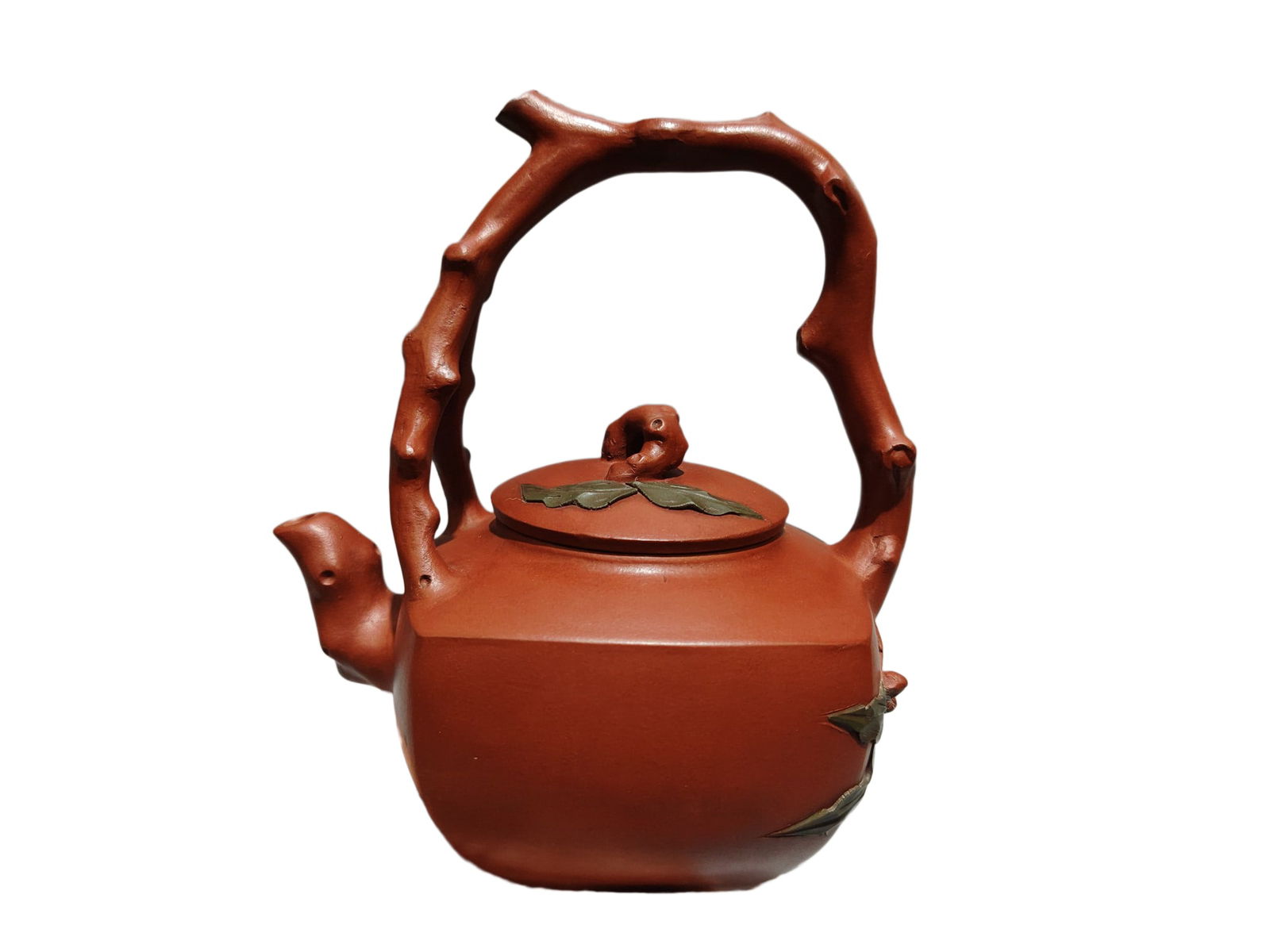 Chinese Yixing Zisha Clay Hnadle Teapot w Artist Signed (1 of 10)