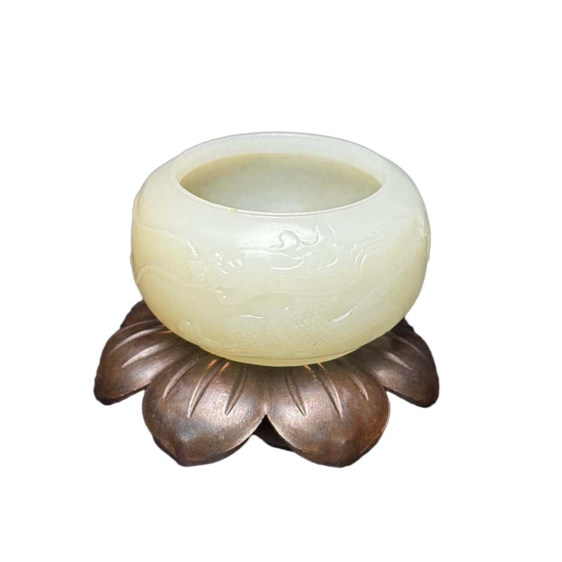 Chinese Hetian Jade Hand-Carved Beast Brush Washer w Dragon 55g (1 of 10)