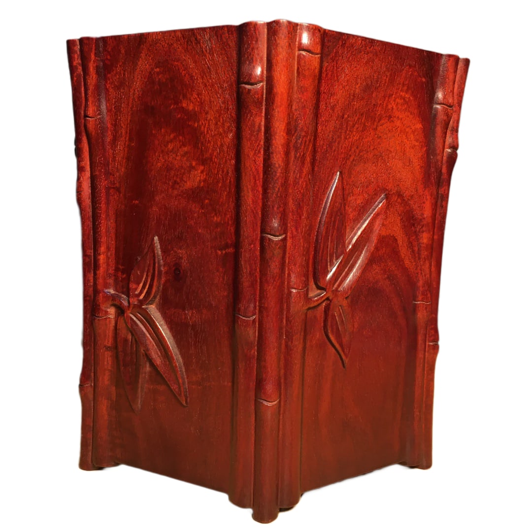 Chinese Huanghuali Wood Brush Pot,Old 1580g (1 of 10)