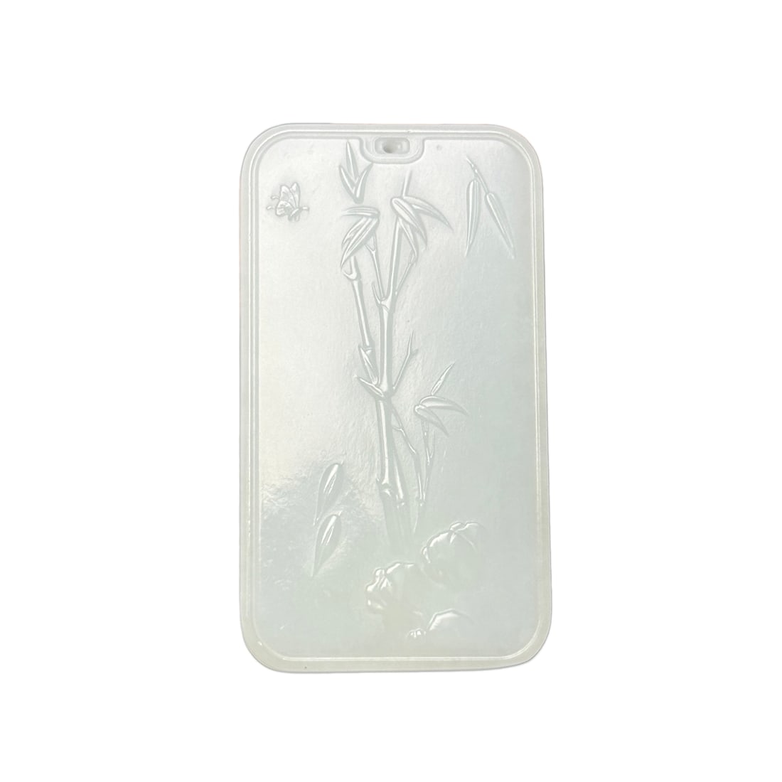 Chinese Hetian Jade Hand-Carved Plant Pendant w Fortune Baoboo 52g: Chinese Hetian Jade Hand-Carved Plant Pendant w Fortune Baoboo 52gDimension: 59 x 33 x 8 (mm) 2.32 x 1.30 x 0.31 (inches) Weight: 0.11 lbs/ 52 g