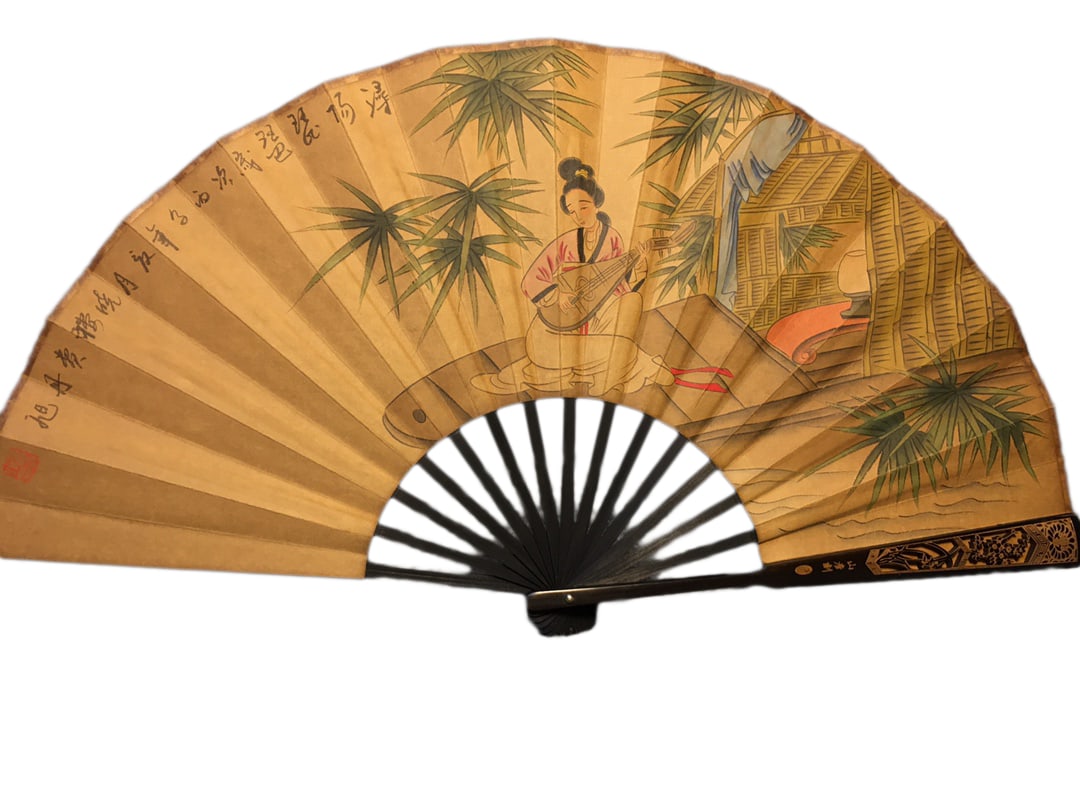 Chinese Watercolour On Xuan Paper Beautiful Woman Painting Fan (1 of 10)
