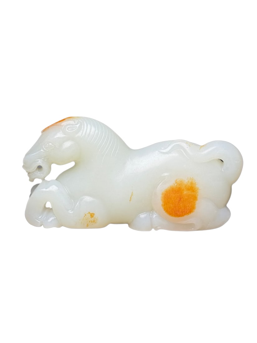 Chinese Hetian Jade Hand-Carved Animal Pendant(Handheld Ornament) w Horse 133g (1 of 10)