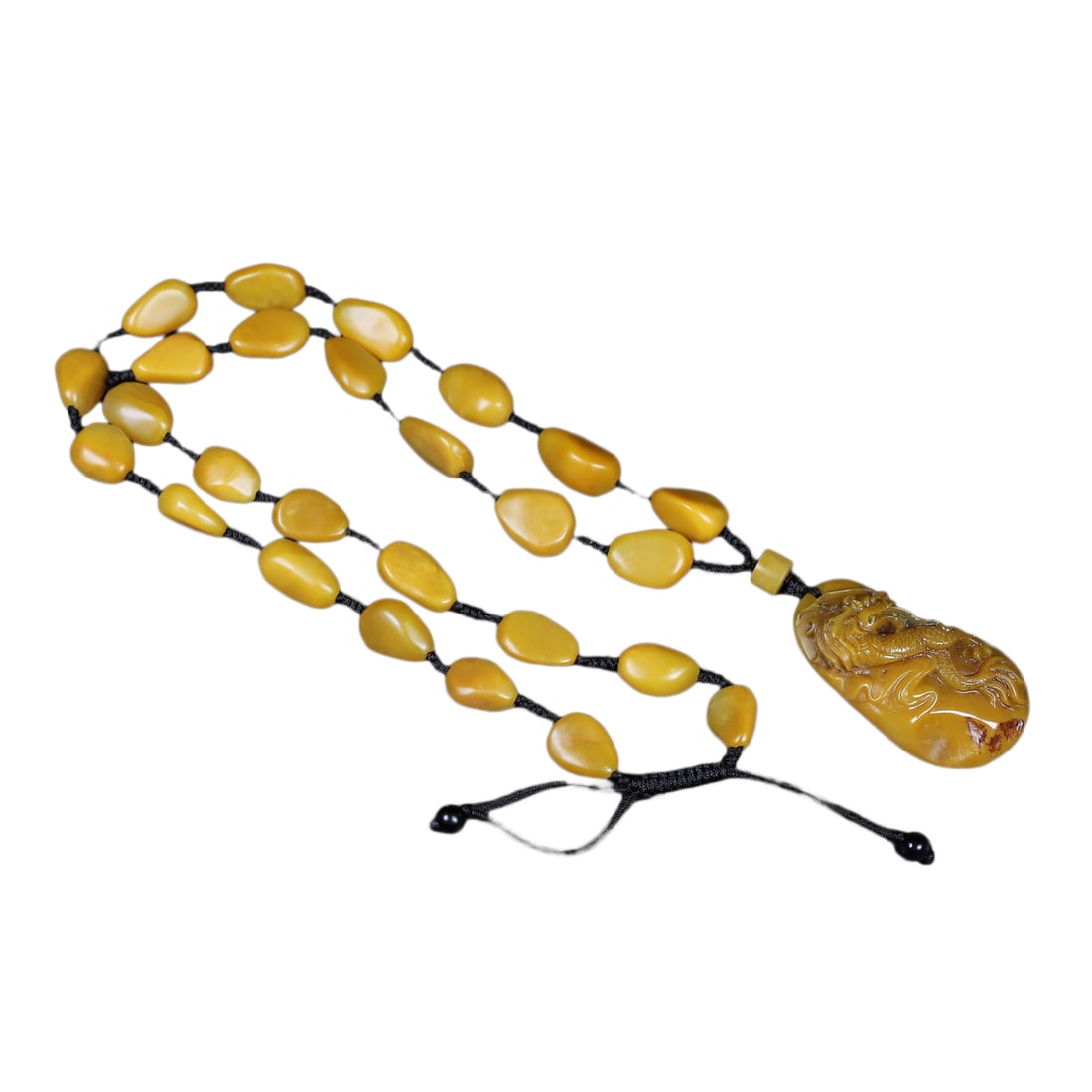 Chinese Tianhuang Stone Hand-Carved Fortune Dragon Pendant,Old 86g (1 of 11)