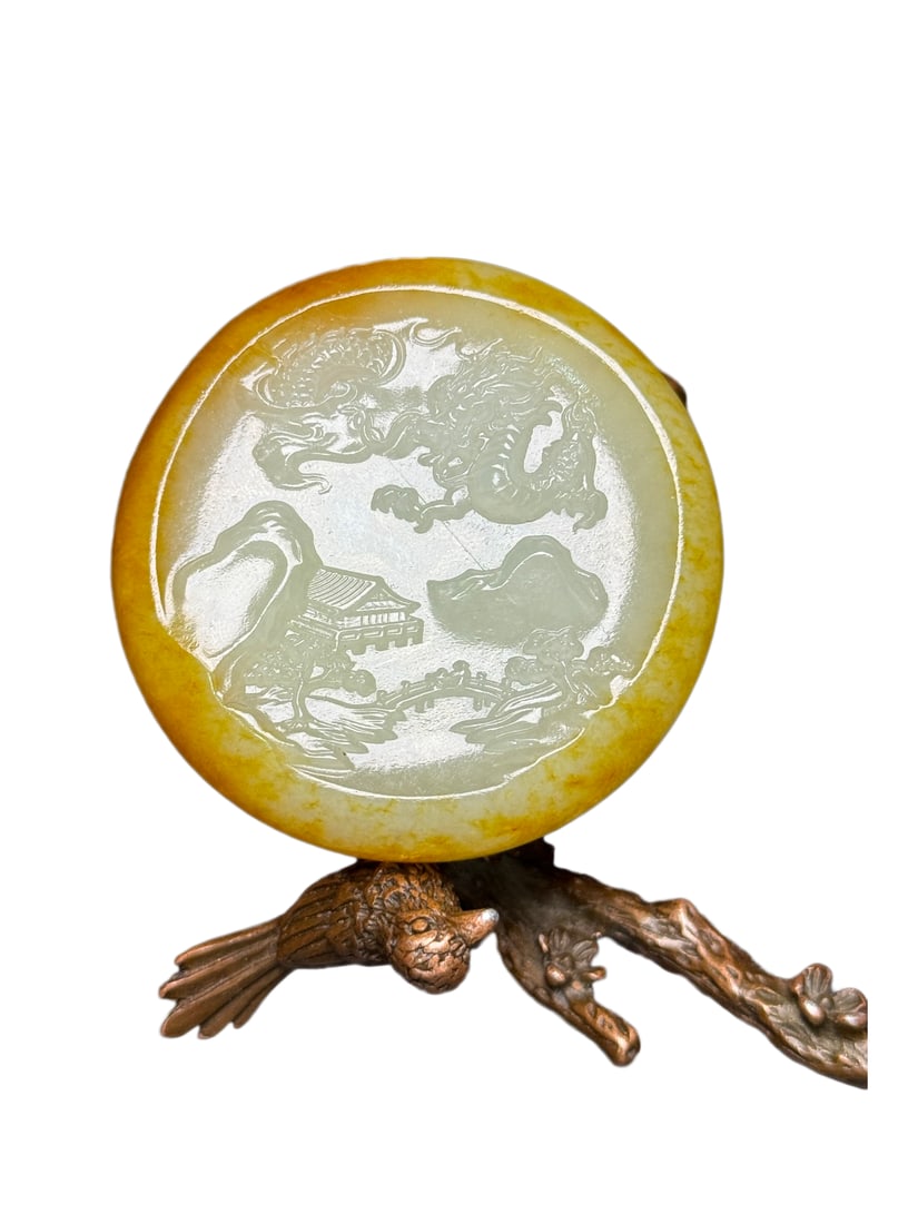 Chinese Hetian Jade Hand-Carved Mountain River Scene Pendant,Old 91g: Chinese Hetian Jade Hand-Carved Mountain River Scene Pendant,Old 91gDimension: 54 x 16 (mm)2.12 x 0.63 (inches) Weight: 0.20 lbs/ 91 g