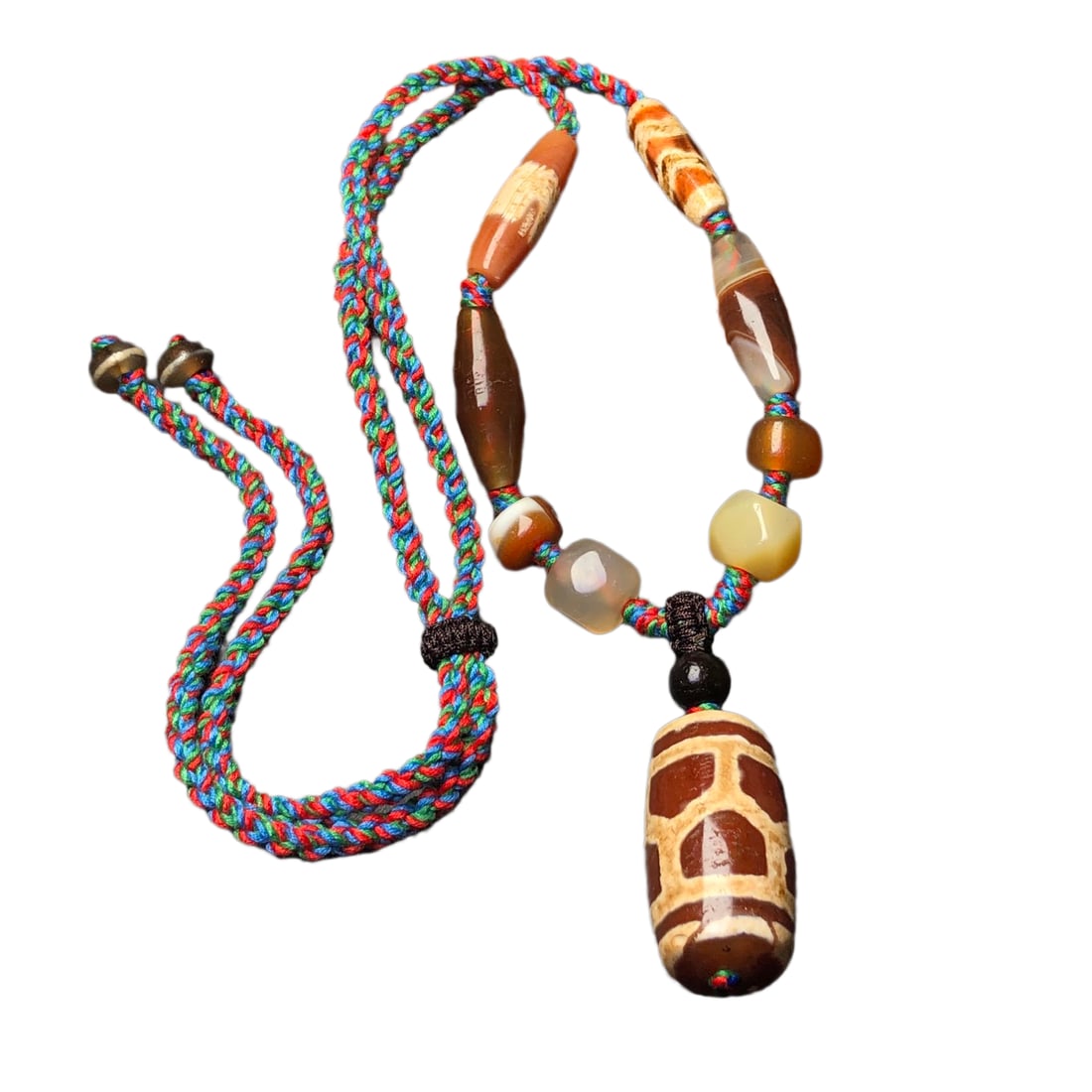 Tibetan DZI Agate Pendant,Old (1 of 10)