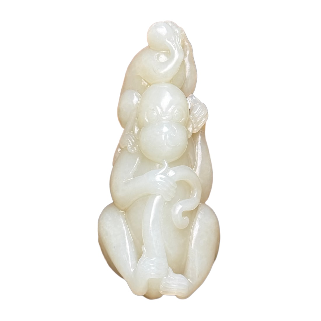 Chinese Hetian Jade Hand-Carved Animal Pendant w Monkey 82g (1 of 10)