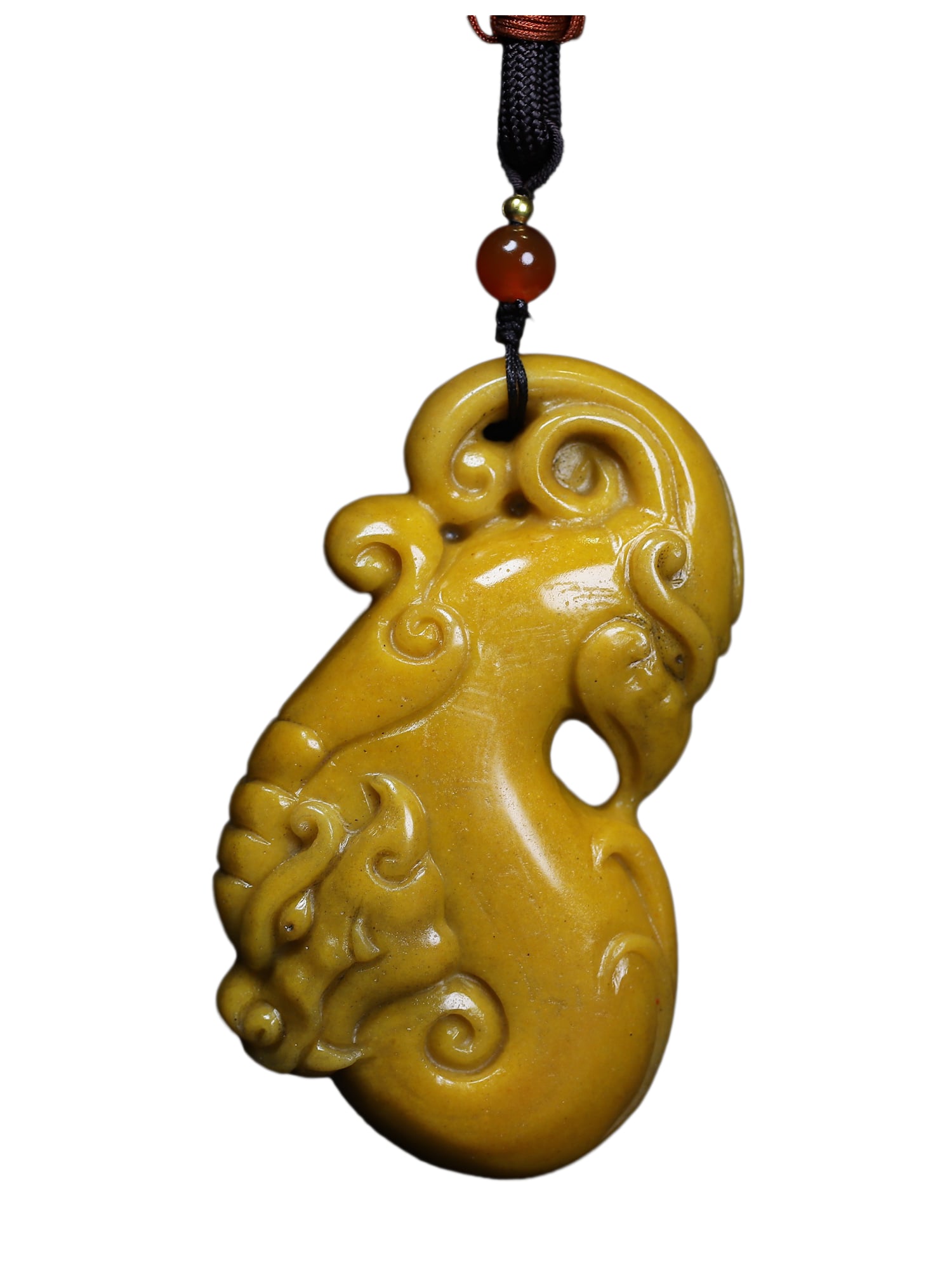 Chinese Tianhuang Stone Hand-Carved Beast Pendant w Phoenix,Old 152g (1 of 10)