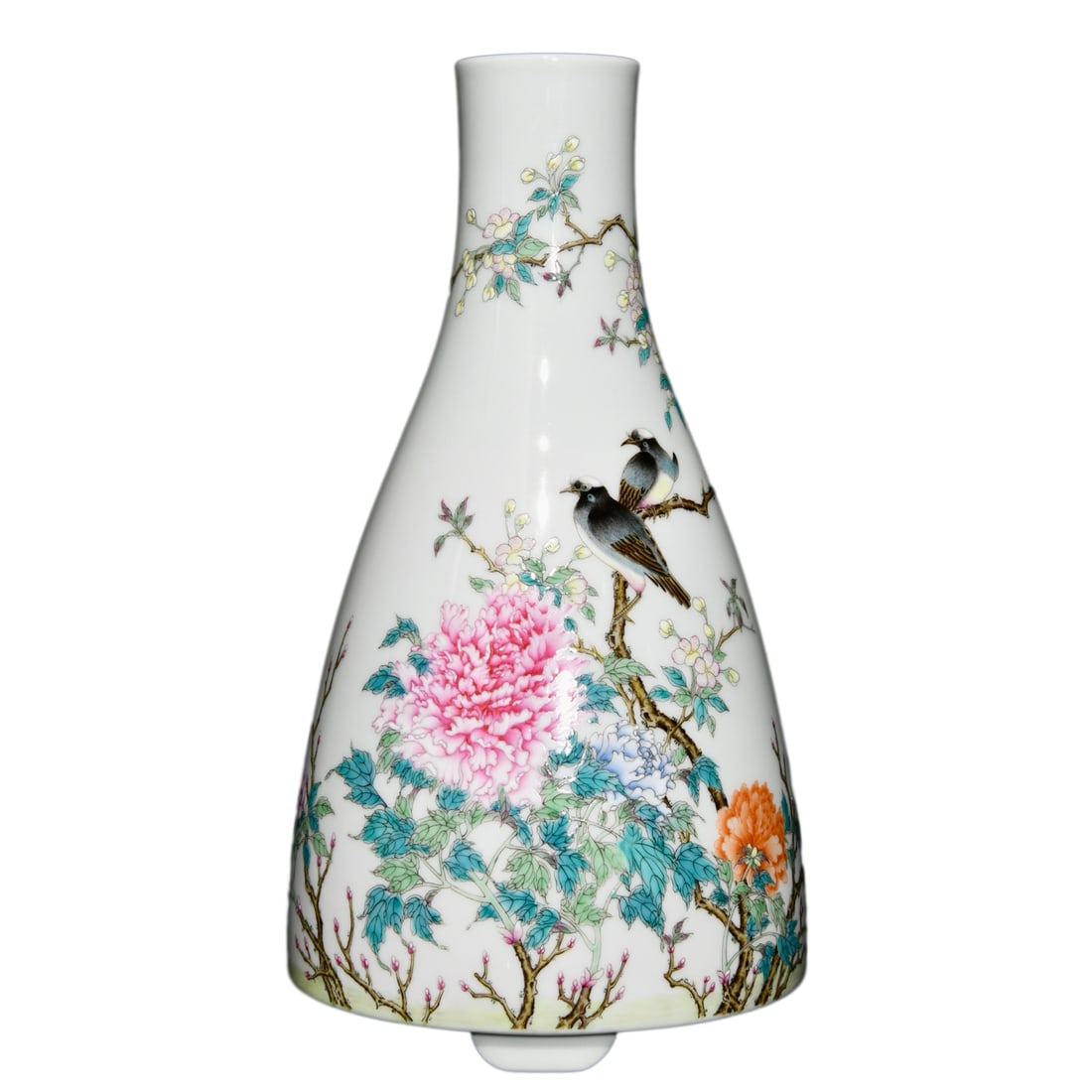 Chinese Famille Rose Porcelain Animal & Plant Vase w Flowers & Bird 265mmx145mm, Qing Dynasty: Chinese Famille Rose Porcelain Animal & Plant Vase w Flowers & Bird 265mmx145mm, Qing Dynasty Yongzheng Mark Dimension: 265 x 145 (mm) 10.43 x 5.71 (inches)