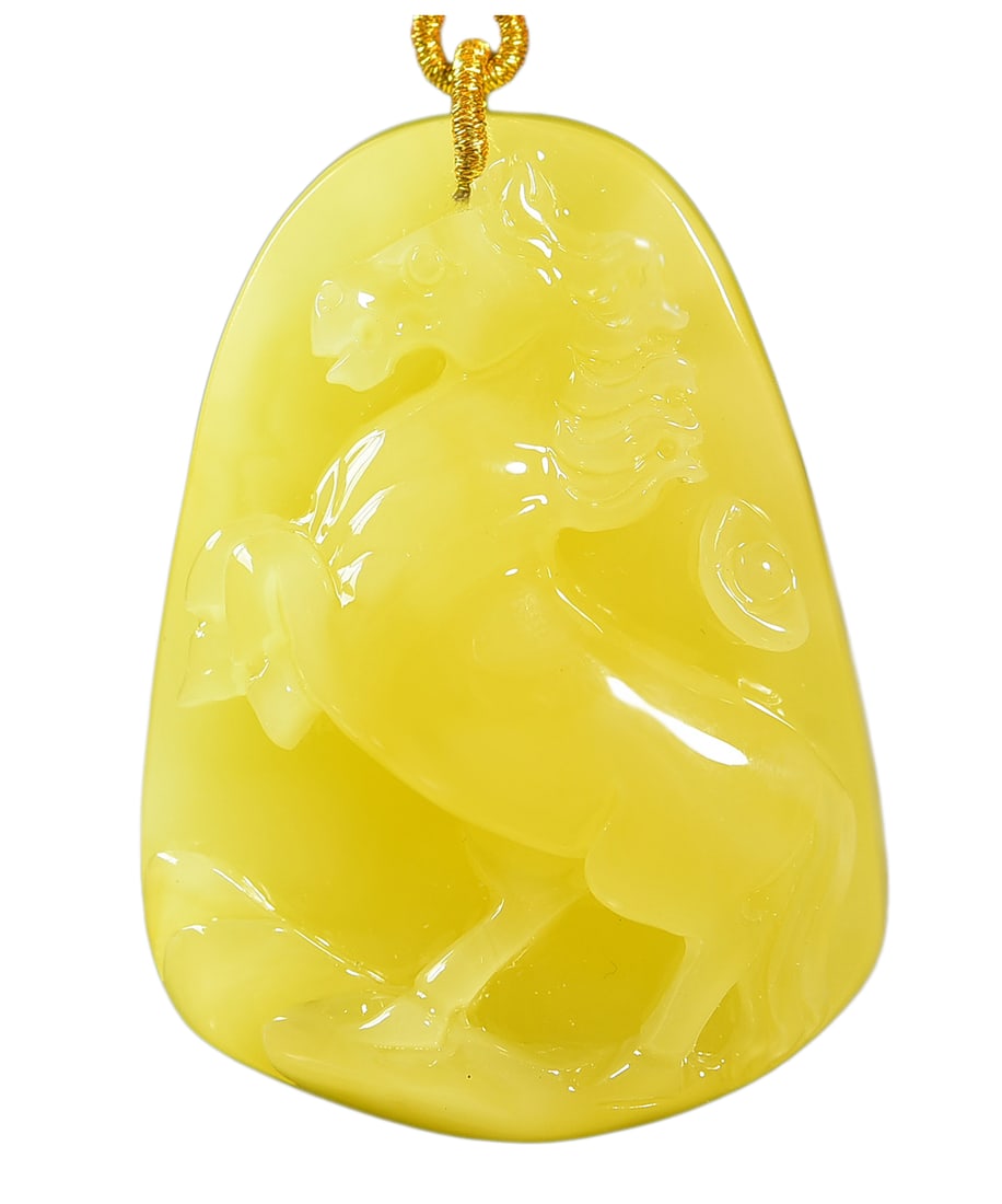 Natural Beeswax Hand-Carved Animal Pendant w Fortune Horse & w Hand Woven Beeswax Beads Necklace: Natural Beeswax Hand-Carved Animal Pendant w Fortune Horse & w Hand Woven Beeswax Beads Necklace .Dimension: 51 x 37 x 15 (mm) 2.01 x 1.46 x 0.59 (inches) Weight: 0.06 lbs/ 27.6 g