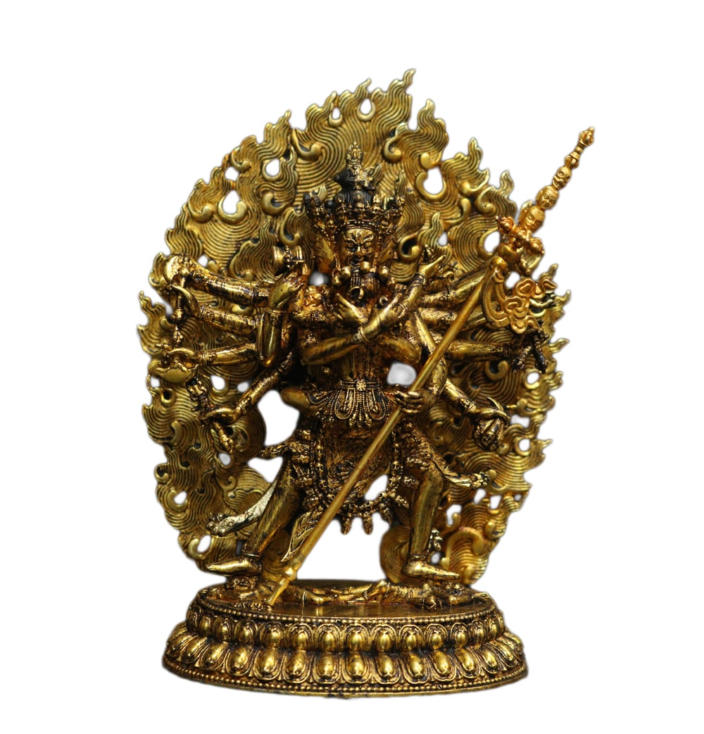 Tibetan Gilt Gold Copper Buddha Statue w Cakrasamvara (1 of 10)