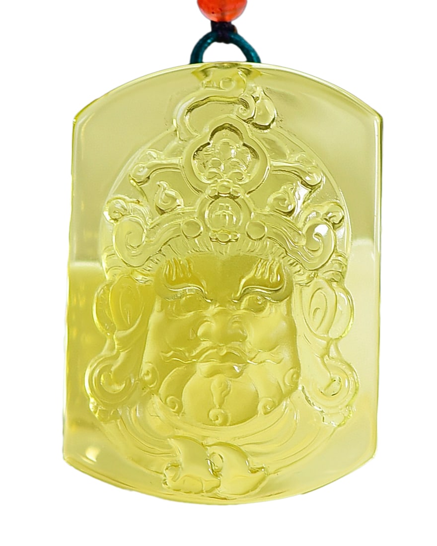 Natural Yellow Crystal Hand-Carved Buddha Pendant w Yellow Jambhala: Natural Yellow Crystal Hand-Carved Buddha Pendant w Yellow JambhalaDimension: 50 x 36 x 17 (mm) 1.97 x 1.42 x 0.67 (inches)Weight: 0.12 lbs/ 53.4 g