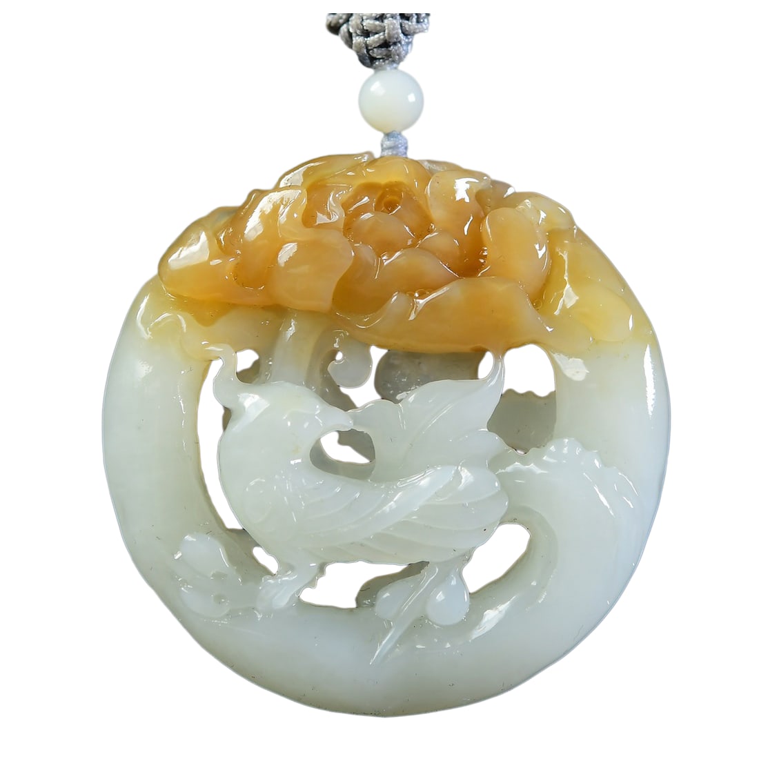 Natural Sugar White Hetian Jade Hand-Carved Animal Pendant w Plum Flower & Magpie: Natural Sugar White Hetian Jade Hand-Carved Animal Pendant w Plum Flower & MagpieDimension: 51.5 x 10.5 (mm) 2.03 x 0.41 (inches) Weight: 0.08 lbs/ 34.83 g