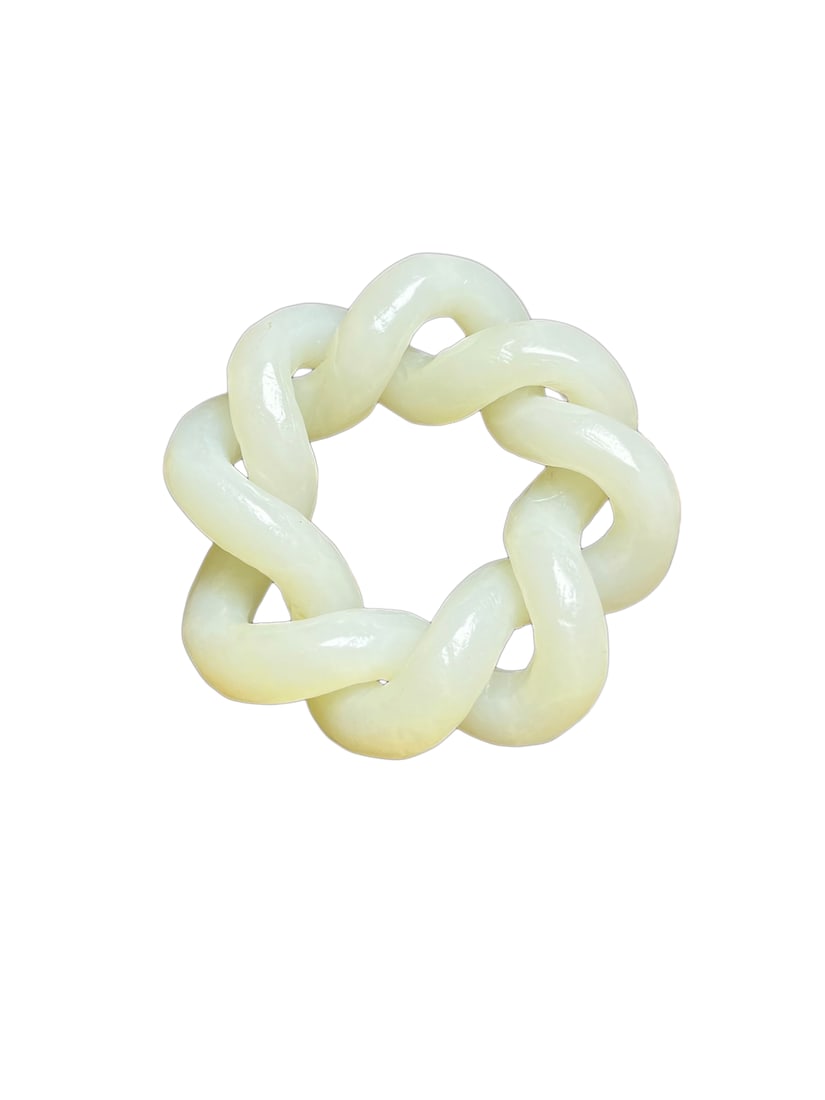 Natural Hetian Jade Hand-Carved Pendant w Flower: Natural Hetian Jade Hand-Carved Pendant w FlowerDimension: 55 x 11 (mm) 2.16 x 0.43 (inches) Weight: 0.08 lbs/ 39 g