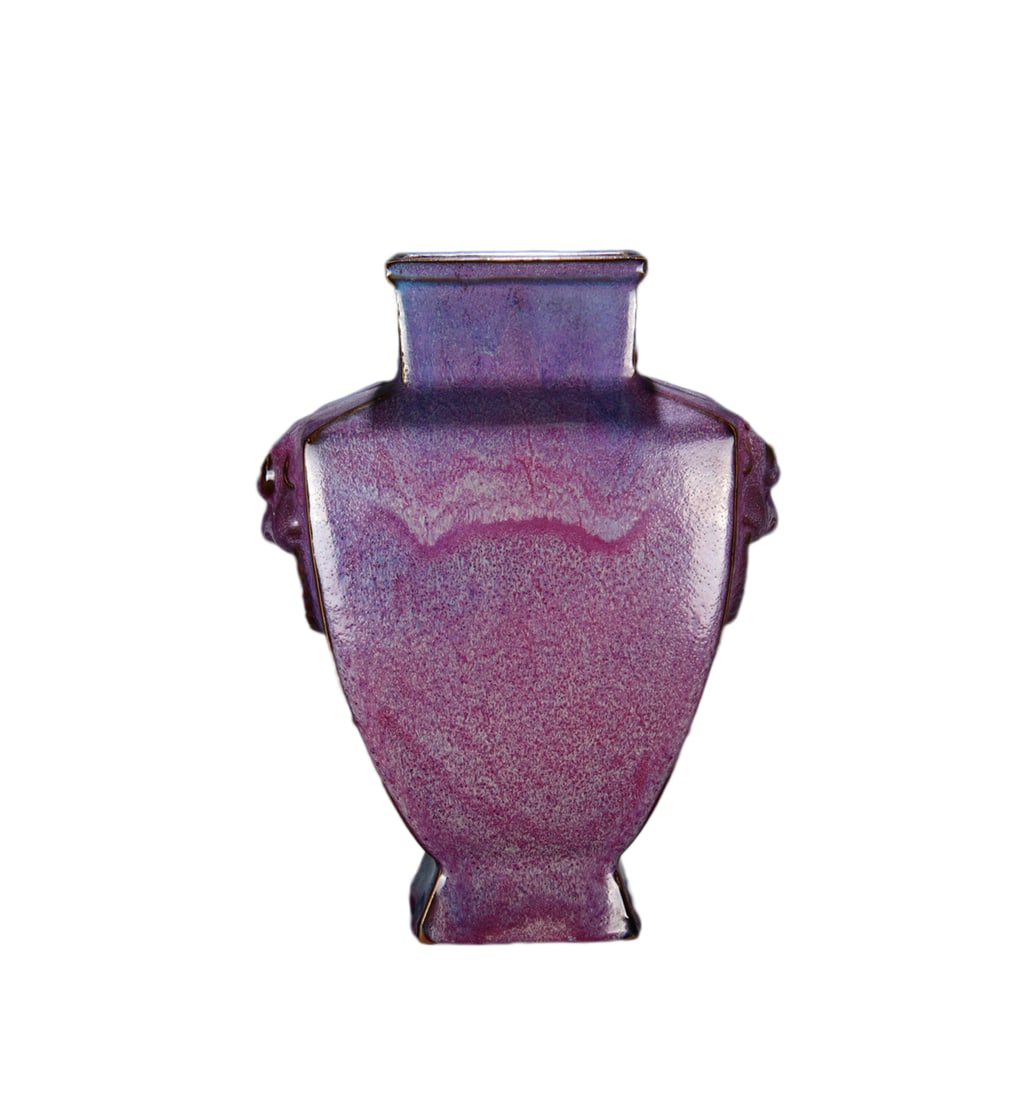 Porcelain Vase Variable Glaze Jun Kiln w Tiger (1 of 9)