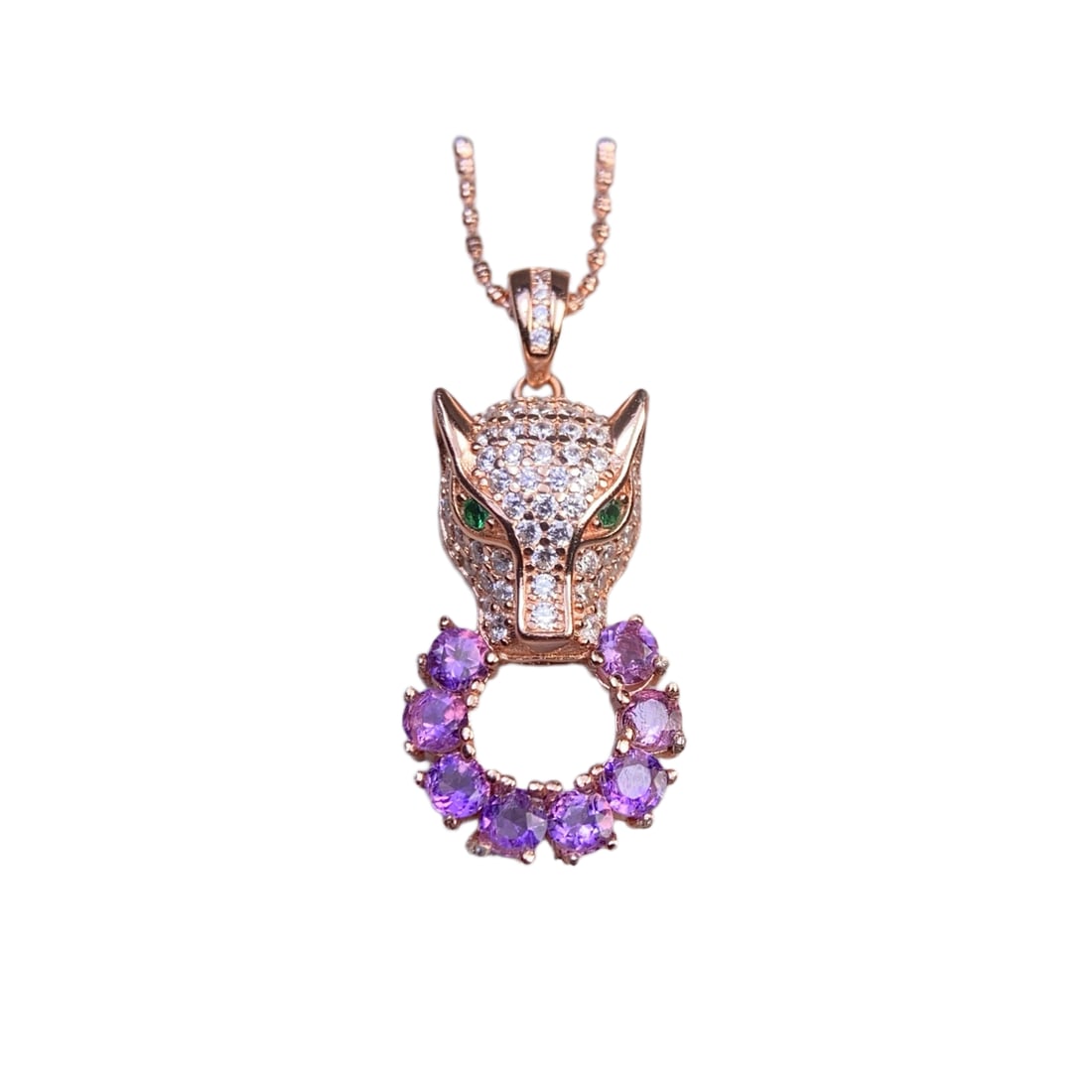 925 Silver Inlay Amethyst Leopard Pendant: 925 Silver Inlay Amethyst Leopard PendantDimension: 3 (mm) 0.12 (inches) Weight: 0.06 lbs/ 26 g