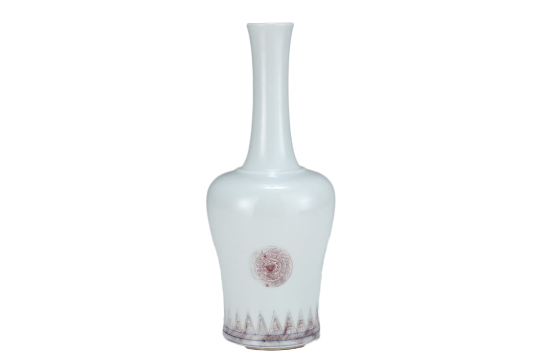 Porcelain Vase Underglaze Red,Qing Dynasty Kangxi Mark: Porcelain Vase Underglaze Red,Qing Dynasty Kangxi MarkDimension: 235 x 100 (mm) 9.25 x 3.94 (inches)