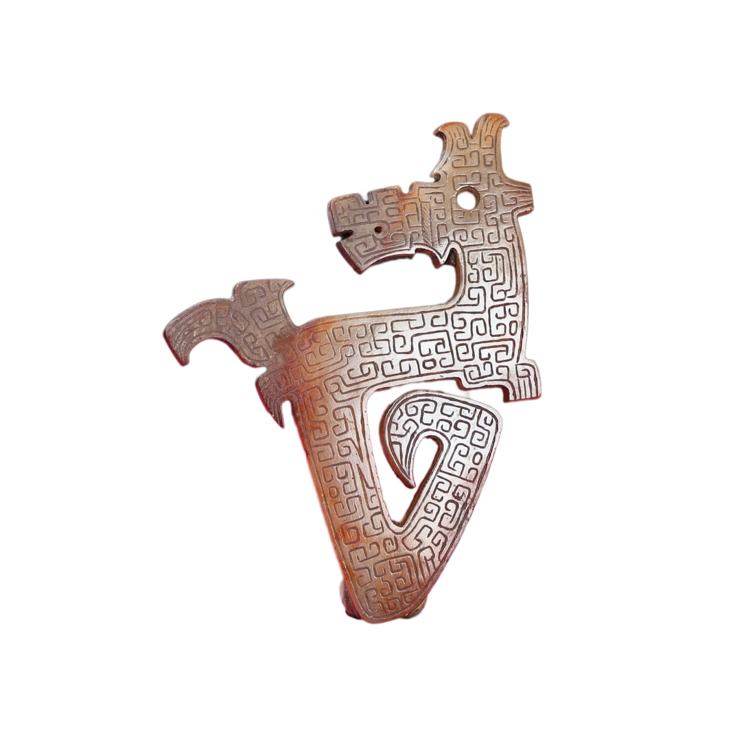 Vintage Hetian Jade Hand-Carved Pendant w Dragon: Vintage Hetian Jade Hand-Carved Pendant w DragonDimension: 97 x 70 x 6 (mm) 3.82 x 2.75 x 0.24 (inches) Weight: 0.11 lbs/ 49 g