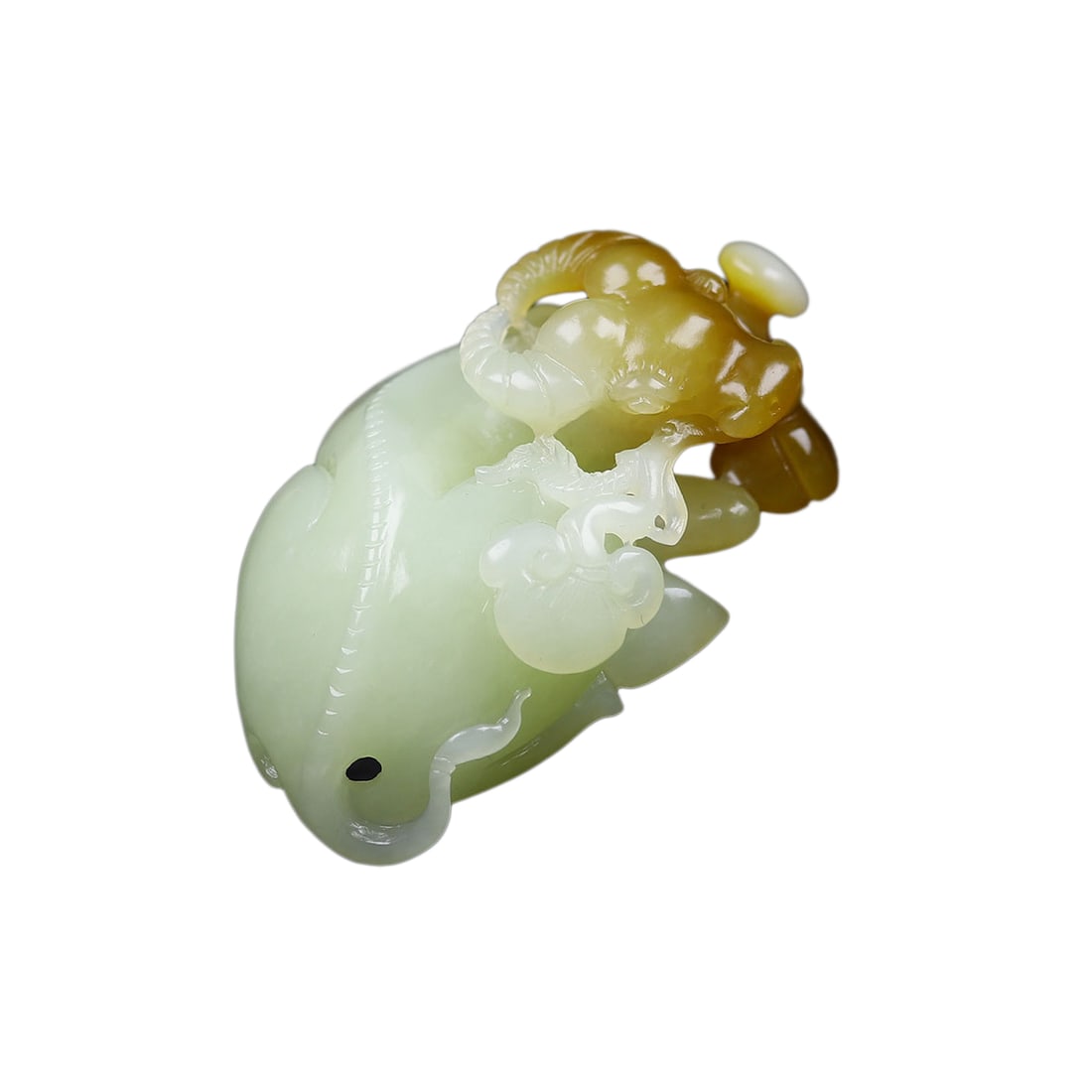 Natural Hetian Jade Hand-Carved Pendant w Fortune Ox (1 of 7)