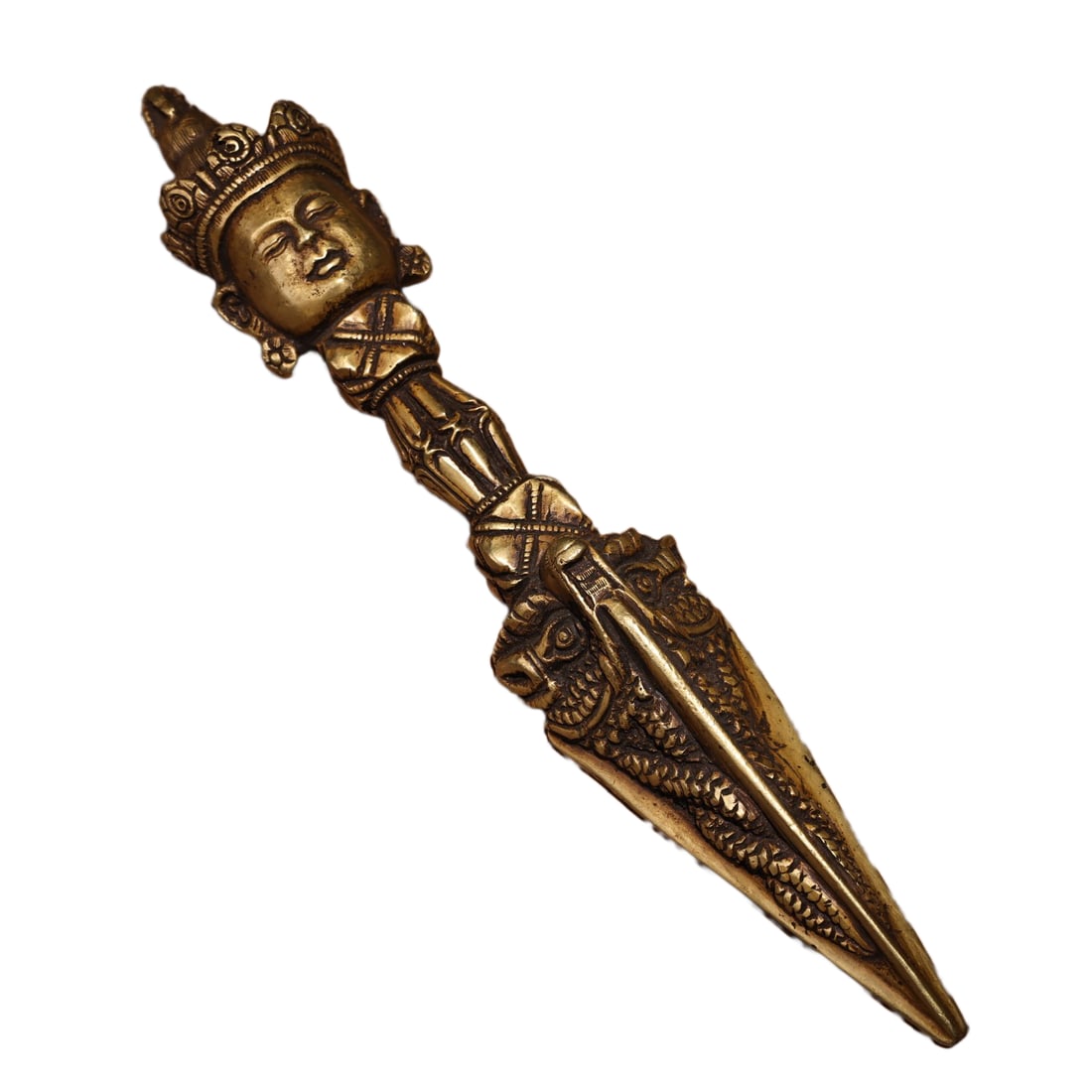 Tibetan Copper Dharma-vessel Statue w Pestle Xiangmo: Tibetan Copper Dharma-vessel Statue w Pestle XiangmoDimension: 210 x 35 (mm) 8.27 x 1.38 (inches) Weight: 1.08 lbs/ 490 g