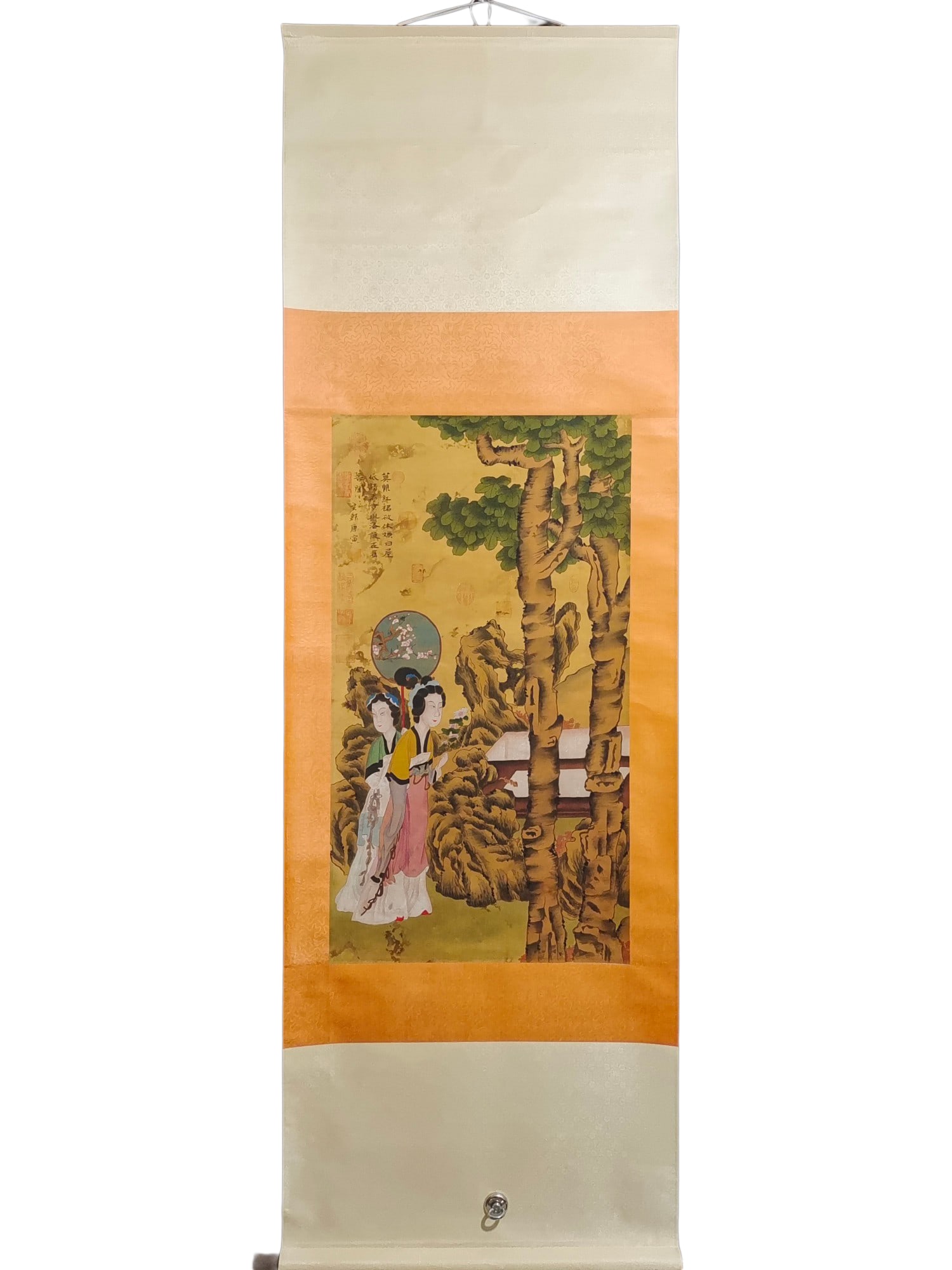 Chinese Watercolour On Silk Beautiful Woman Design Painting - Tang Yin: Chinese Watercolour On Silk Beautiful Woman Design Painting - Tang YinDimension: 1850 x 580 (mm) 72.83 x 22.83 (inches) Dimension: 800 x 450 (mm) 31.50 x 17.72 (inches)
