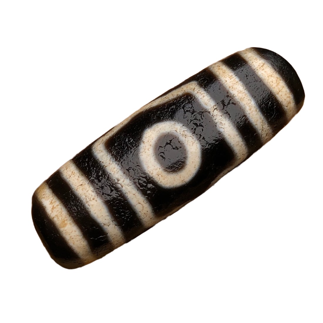 Tibetan 3 Eye DZI Agate Lucky Pendant: Tibetan 3 Eye DZI Agate Lucky PendantDimension: 43 x 15 x 12 (mm) 1.69 x 0.59 x 0.47 (inches) Weight: 0.03 lbs/ 12.9 g