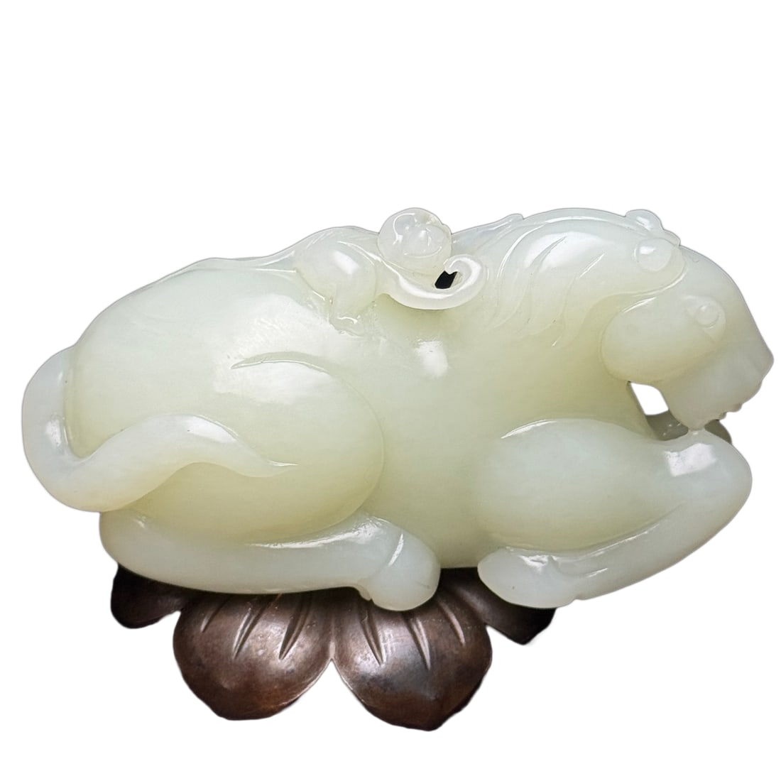 Natural Hetian Jade Hand-Carved Pendant/Statue w Fortune Horse: Natural Hetian Jade Hand-Carved Pendant/Statue w Fortune HorseDimension: 97 x 50 x 39 (mm) 3.82 x 1.97 x 1.53 (inches) Weight: 0.50 lbs/ 229 g