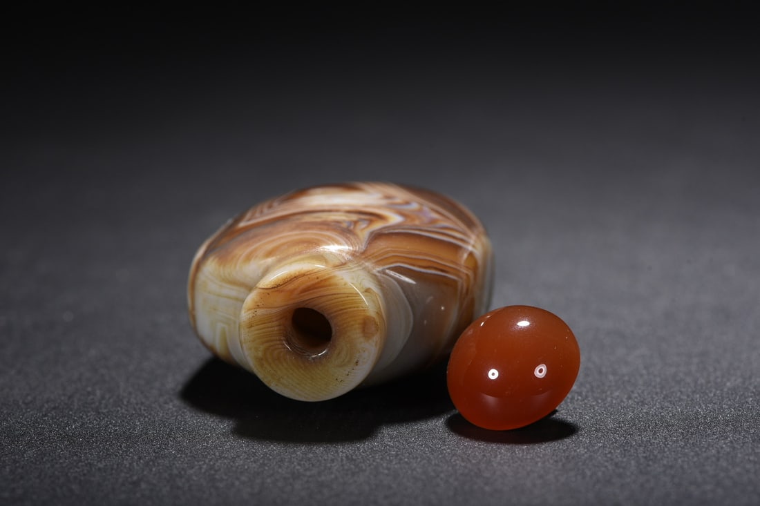 Natural Agate Snuff Bottle - 9