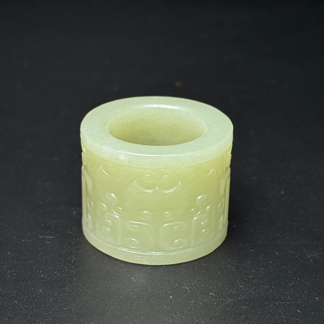 Natural Hetian Jade Thumb Ring - 2
