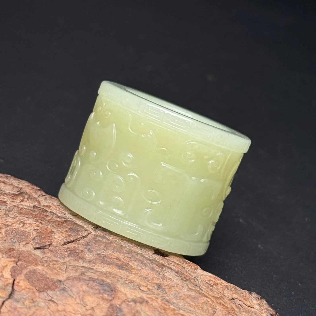Natural Hetian Jade Thumb Ring - 4