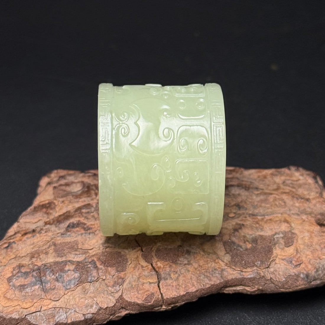 Natural Hetian Jade Thumb Ring - 5