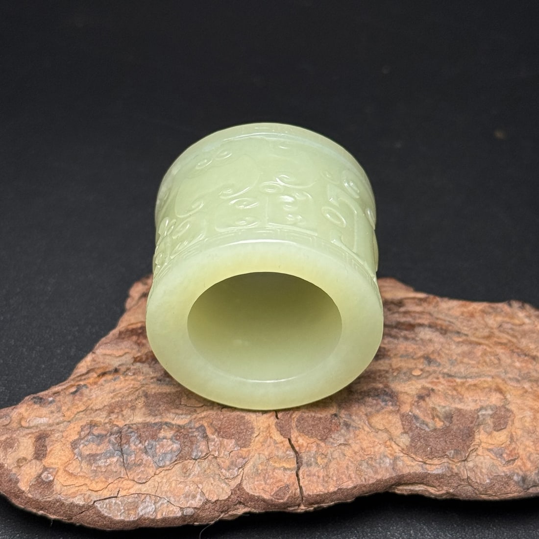 Natural Hetian Jade Thumb Ring - 6