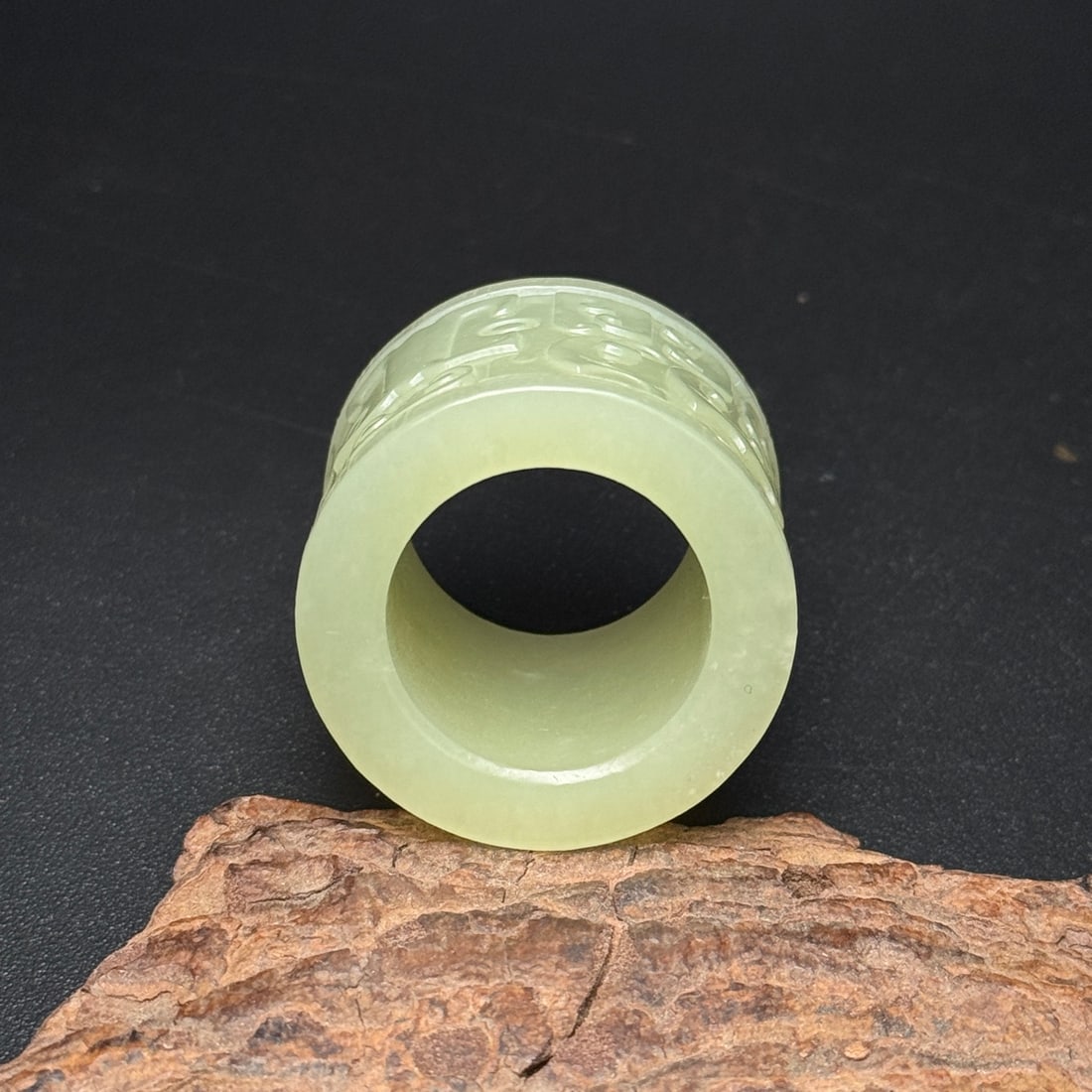 Natural Hetian Jade Thumb Ring - 8