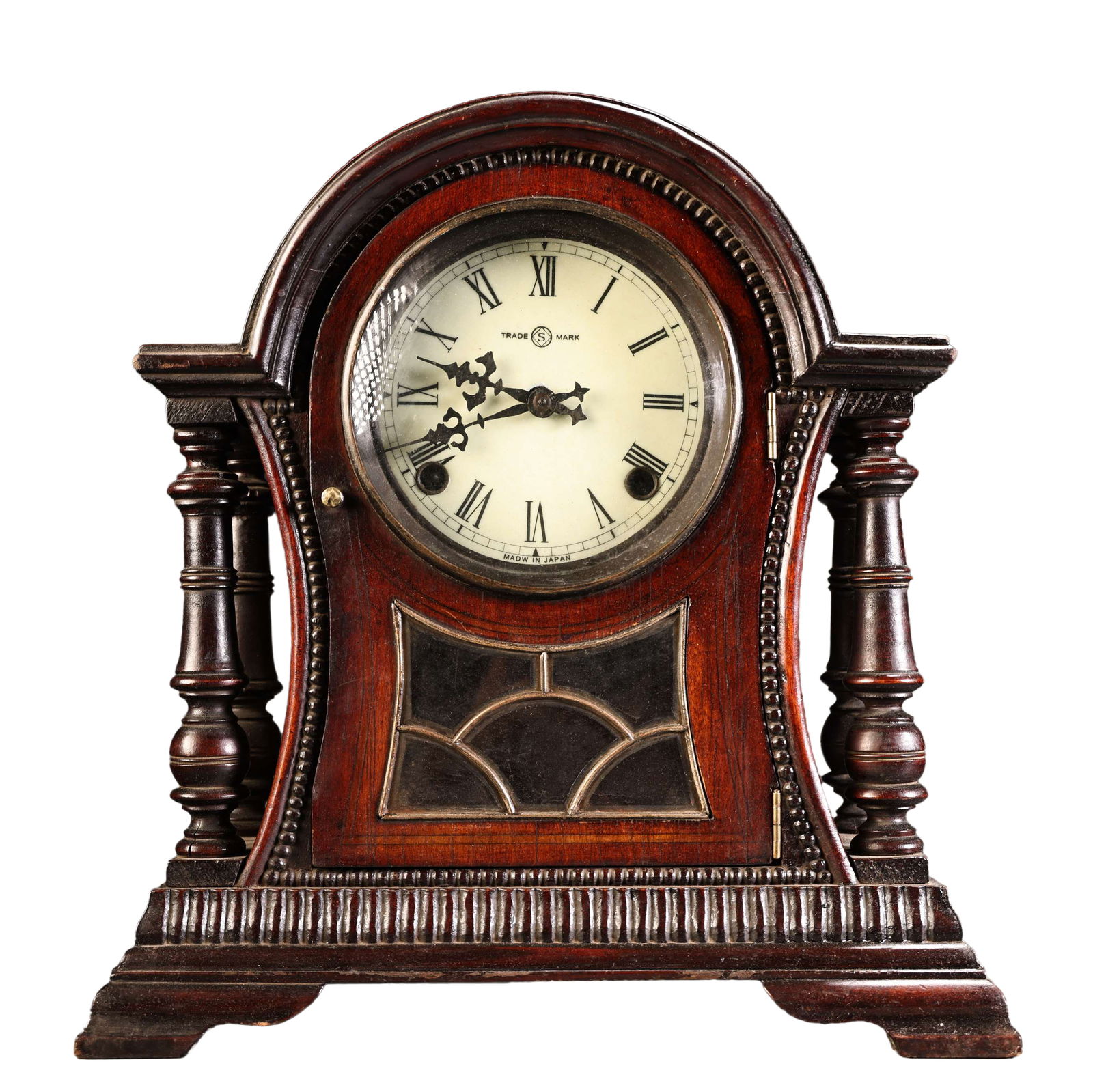 Vintage Wood Inlay Copper Mechanical Clock: Vintage Wood Inlay Copper Mechanical ClockDimension: 350 x 340(mm) 13.78 x 13.38 (inches) Weight: 5.07 lbs/ 2300 g