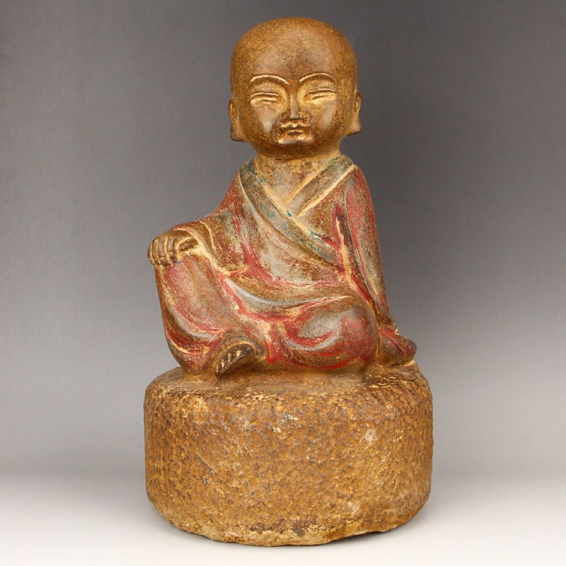 Buddhism Stone Monk Statue - 2