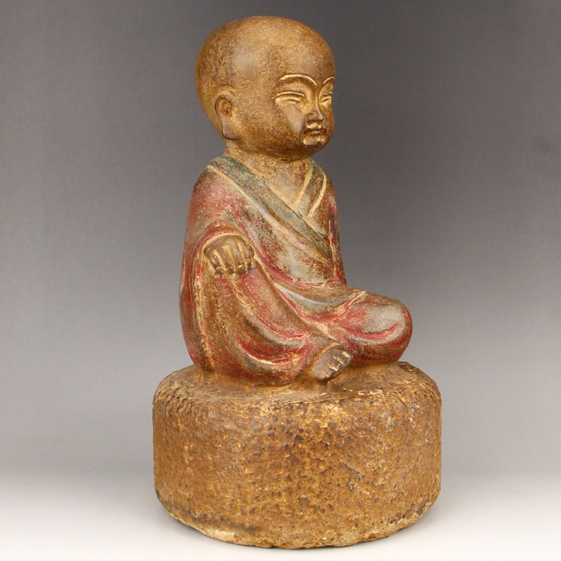 Buddhism Stone Monk Statue - 8