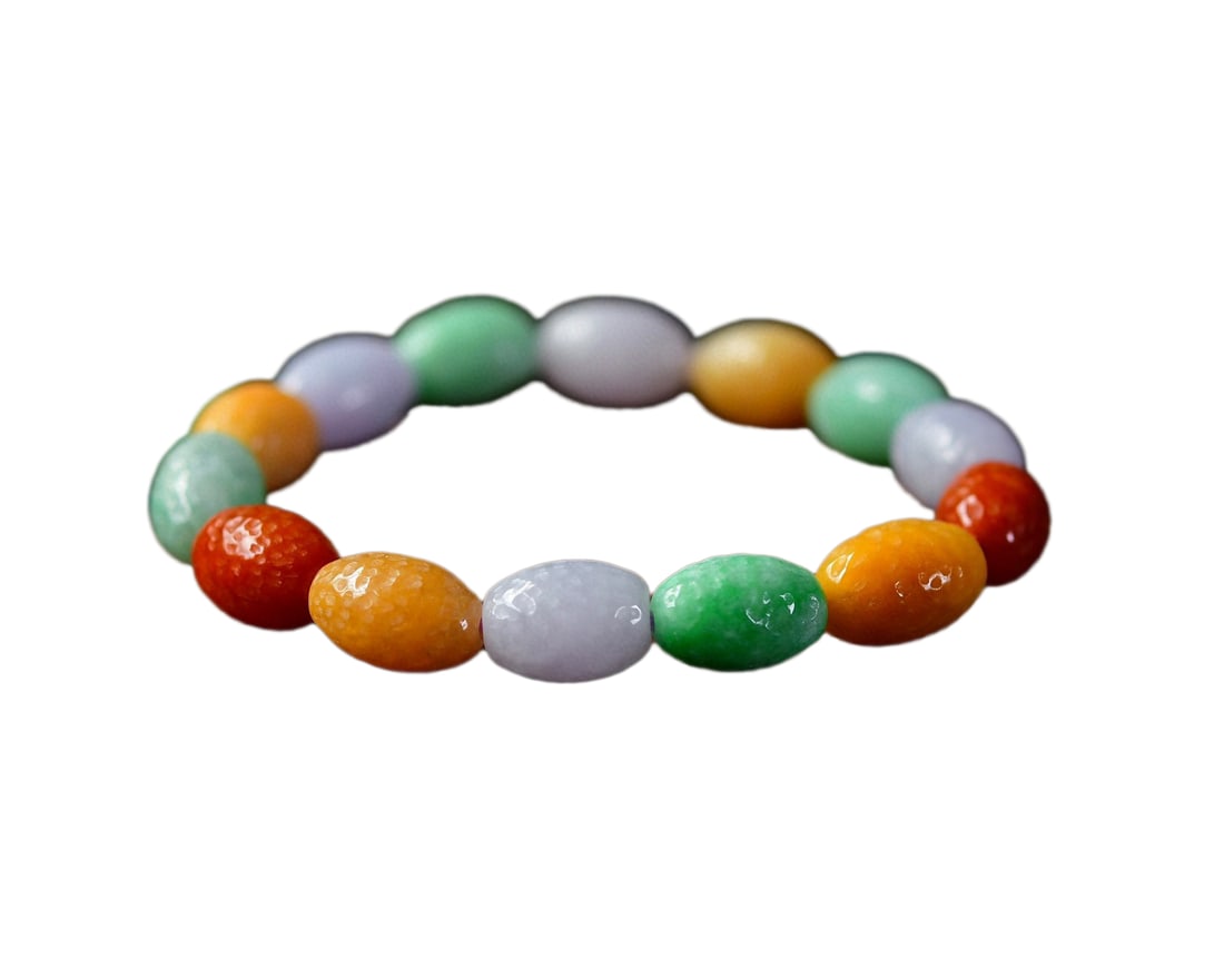 Jadeite Beads Bracelet: Jadeite Beads BraceletDimension: 14 x 10 (mm) 0.55 x 0.39 (inches)