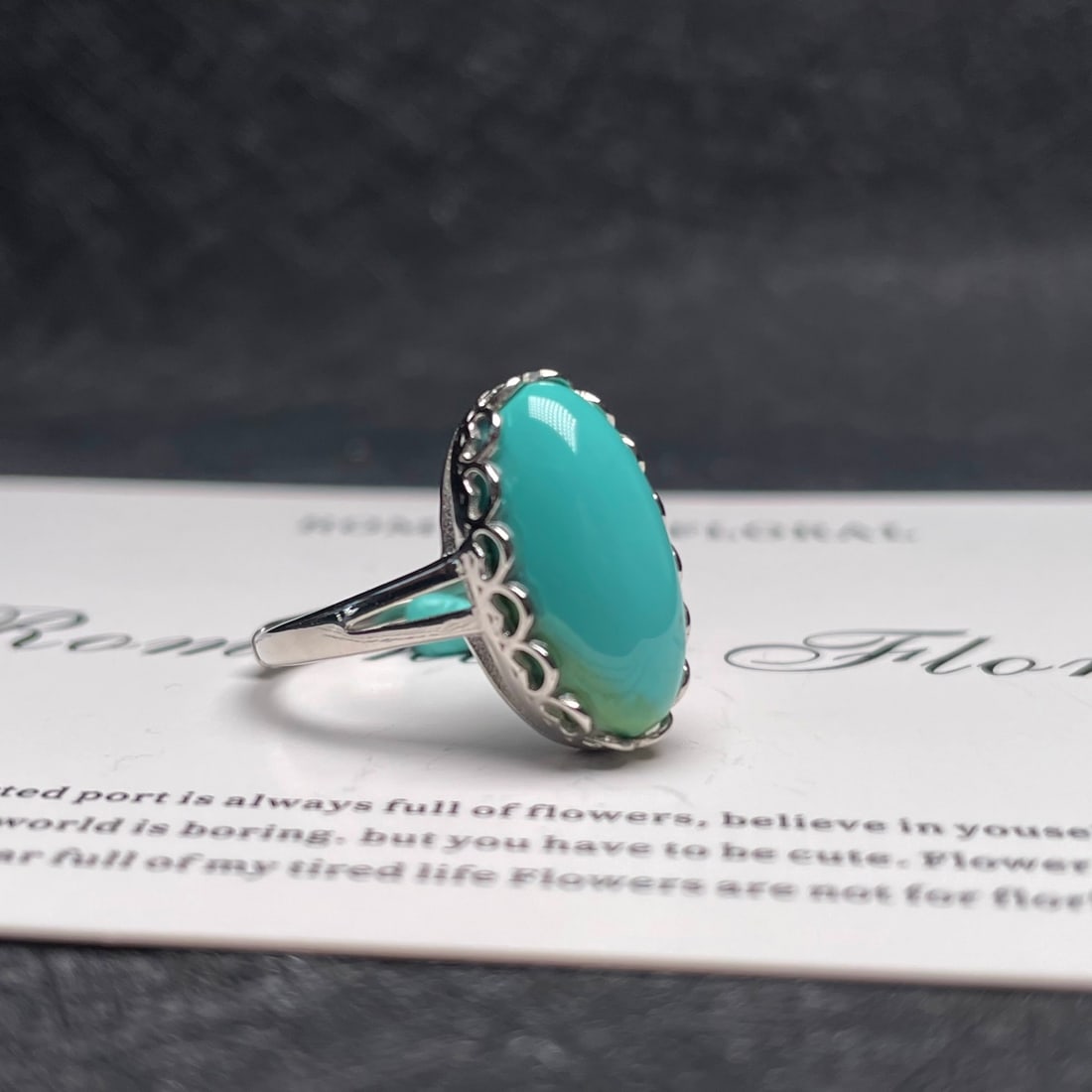 925 Silver Inlay Turquoise Ring - 3