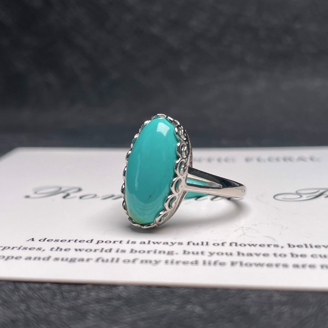 925 Silver Inlay Turquoise Ring - 4