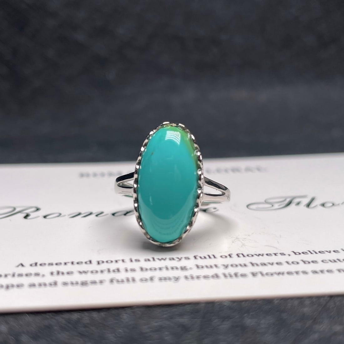 925 Silver Inlay Turquoise Ring - 5