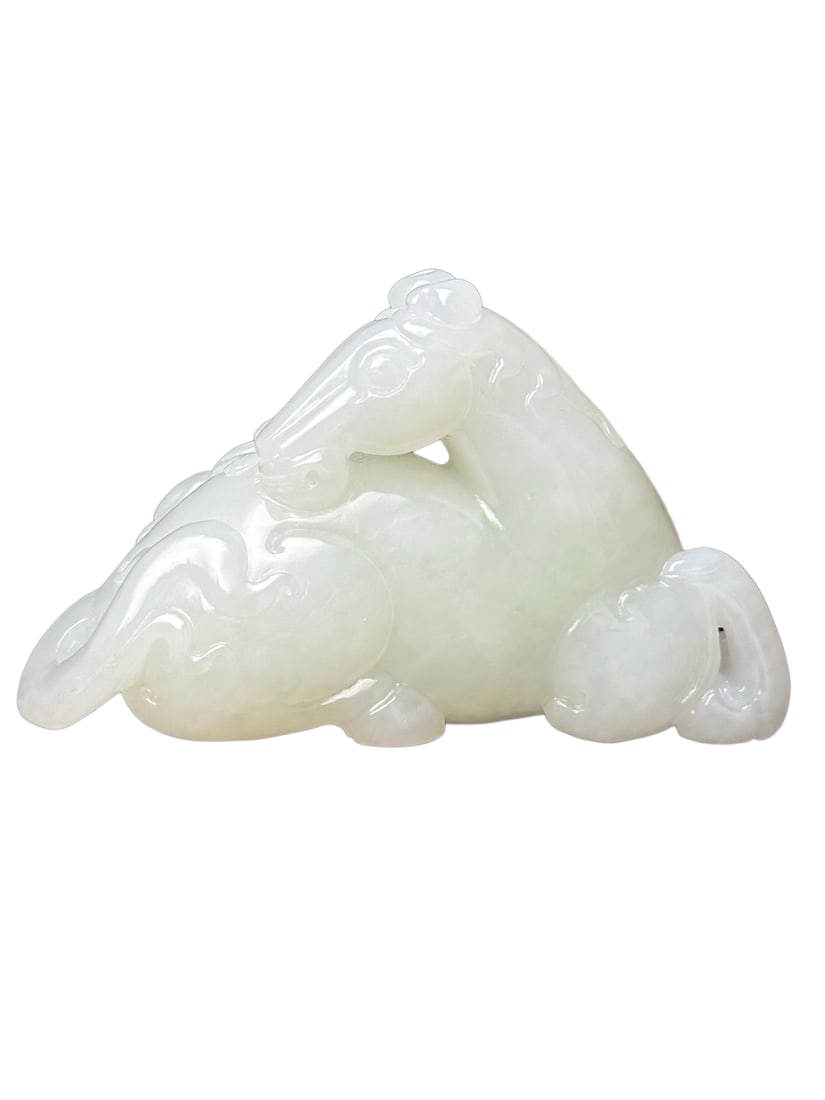 Natural Hetian Jade Hand-Carved Pendant/Statue w Horse & Monkey (1 of 10)
