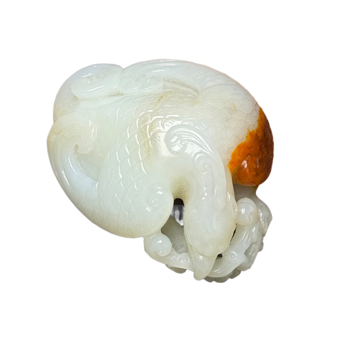 Natural Hetian Jade Hand-Carved Pendant/Statue w Bird: Natural Hetian Jade Hand-Carved Pendant/Statue w BirdDimension: 71 x 54 x 30 (mm) 2.79 x 2.12 x 1.18 (inches) Weight: 0.28 lbs/ 126 g