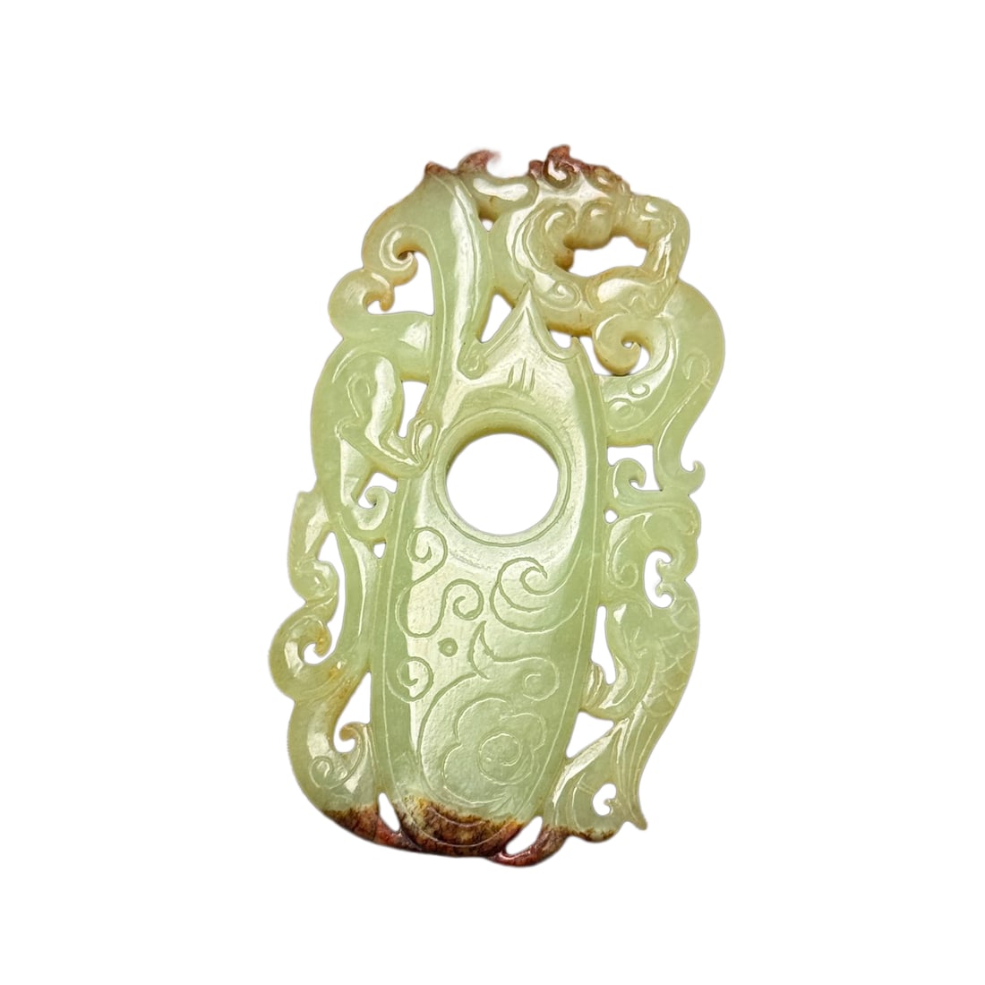 Natural Hetian Jade Hand-Carved Pendant w Dragon (1 of 10)
