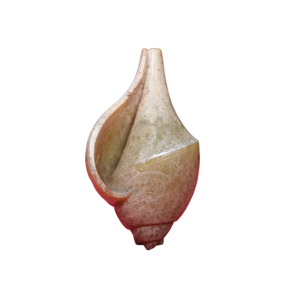 Vintage Hetian Jade Hand-Carved Statue w Conch: Vintage Hetian Jade Hand-Carved Statue w ConchDimension: 94 x 55 x 42 (mm) 3.70 x 2.16 x 1.65 (inches) Weight: 0.43 lbs/ 196 g