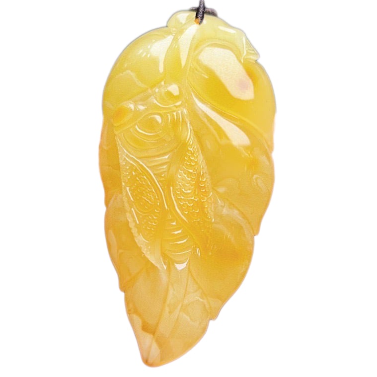 Natural Beeswax Hand-Carved Animal Pendant w Fortune Cicada & w Hand Woven Blood Amber Bead Necklace: Natural Beeswax Hand-Carved Animal Pendant w Fortune Cicada & w Hand Woven Blood Amber Beads Necklace Dimension: 70 x 35 x 17 (mm) 2.75 x 1.38 x 0.67 (inches) Weight: 0.08 lbs/ 36 g