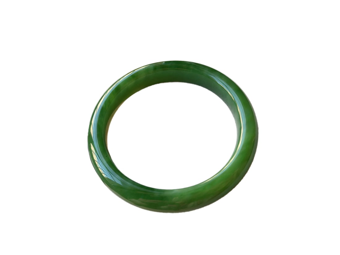 Inside Diameter 60mm Green Hetian Jade Bracelet (1 of 10)