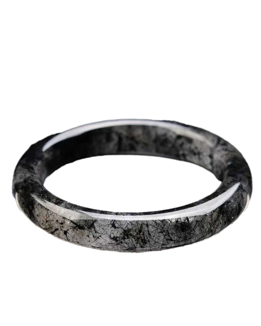 Inside Diameter 62mm Black Rutilated Quartz Bracelet: Inside Diameter 62mm Black Rutilated Quartz Bracelet,Brazilian black phantom hair crystal bracelet, natural color, clean crystal. A beautiful masterpiece of nature, formed over hundreds of millions of